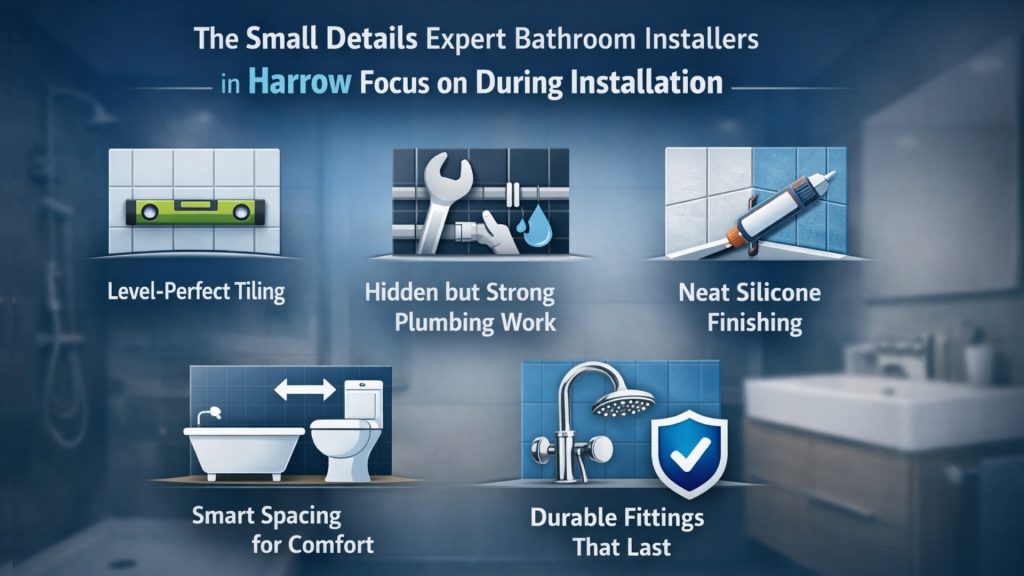 Expert bathroom installers in Harrow focus