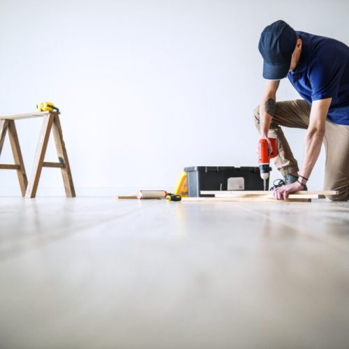 Man doing flooring work